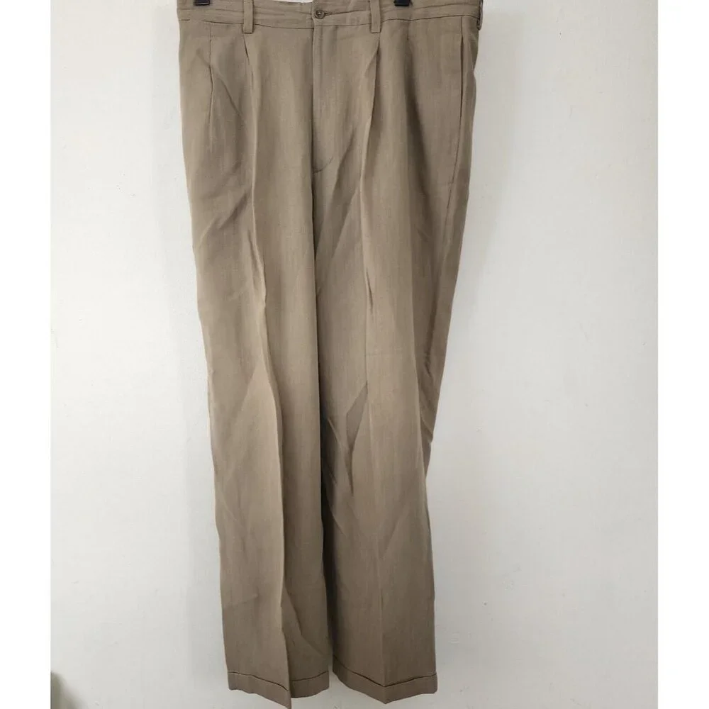 Banana Republic 38L Mens Pants Linen Wool Cotton Blend 35